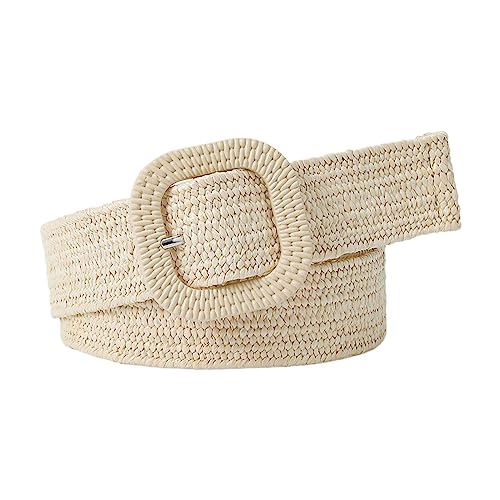 Cyni Braided Women Belt Vintage Wide Belts Colorful Pin Buckle Decorative Women Pp-Straw Waist Belt Straw Belts