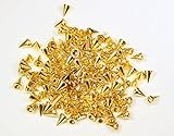 Cone Spikes Screwback Studs DIY Craft Cool Rivets Punk (100pcs 10MM, Gold)