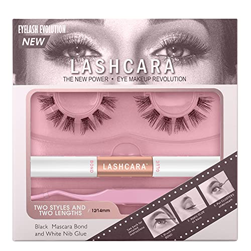 DIY Eyelash Extension 2 Styles 24 Clusters 12mm 14mm Reusable Clusters, Dual End Adhesive, Spiral Bond black& Nib Glue white with applicator. (KIT)