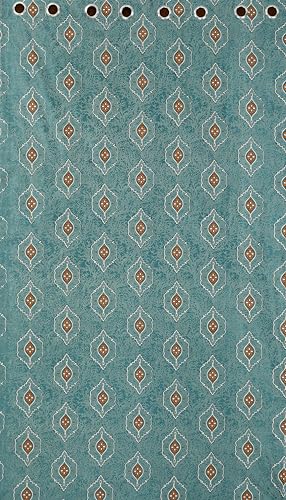 Image of Room Darkening Curtains for Door & Windows, Living Room, Bedroom, Eyelet, Parda, Printed, Pack of 1, Green, 4 x 5 Feet