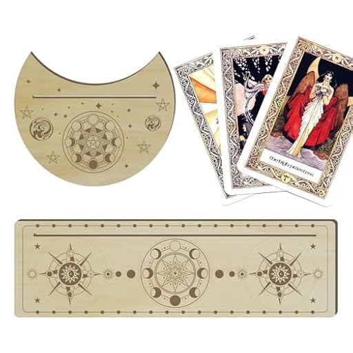 Tuxxjzm Soporte para tarjetas de tarot, 2 unidades, soporte para cartas de tarot, forma de luna y soporte rectangular para herramientas de adivinación de brujas | Ya disponible en tu tienda friki favorita! En mundofriki.es!