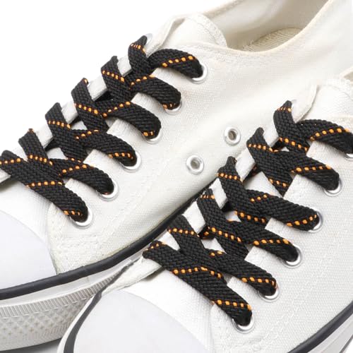Image of Flat Shoelaces Multicolor Twill Point Thick Shoe Lace Shoestring 2 Pair