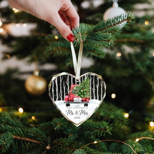 Image of First Christmas Married Ornament,Mr and Mrs Wedding Gifts for Couples 2026