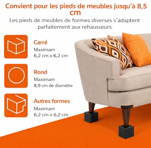 Cache-lits et réhausseurs de chaise pour gagner de l'espace sous le lit - 7