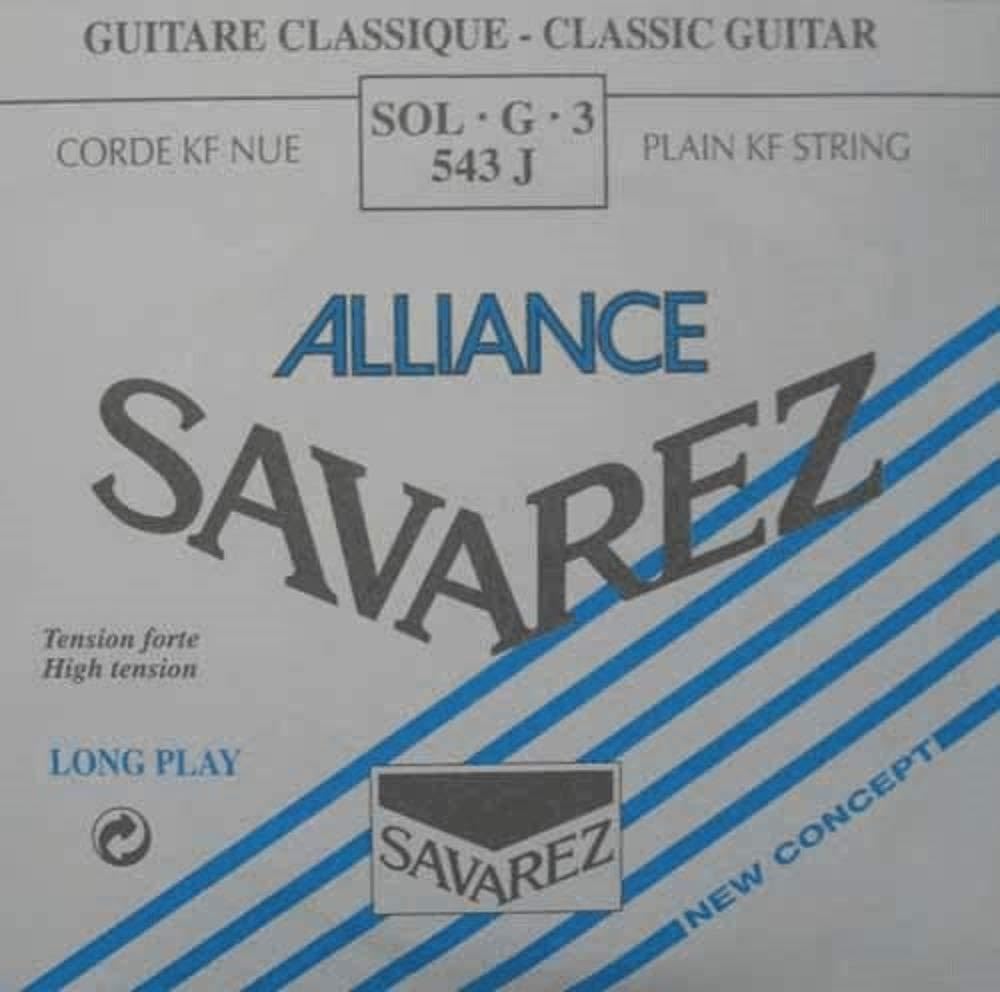 Savarez HT 3/G 543J High Tension Classical Guitar Alliance Carbon Fiber Composite, 3rd G, Gauge .033", Single String, 10 Pack (STSAV54-50152)
