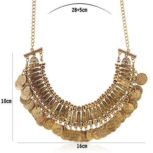 LUREME Vintage Engraved Coin Bib Statement Necklace Clavicle Necklace (01003295)2