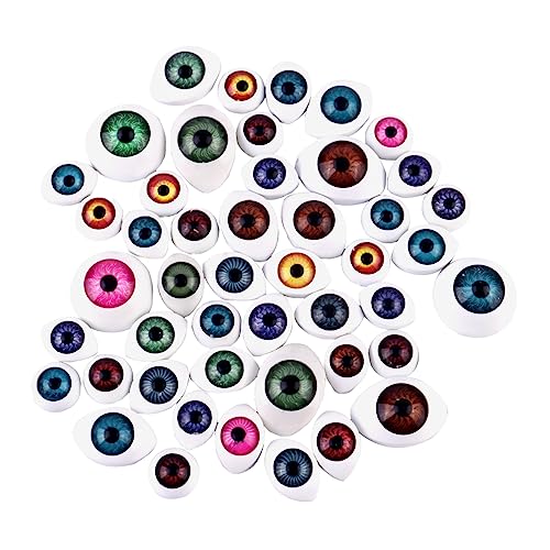 Operitacx DIY Doll Eyes 100pcs Acrylic Eyes Craft Supplies Realistic Simulation for Halloween Decor