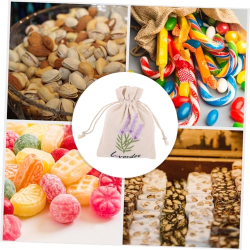Bolsas de lienzo con cordón lavanda 10 pcs miniatura 3