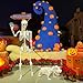 UMEELR 5.4FT Halloween Skeletons, Full Size Skeleton with Skeleton Dog, Plastic Life Size Human Skeletons for Halloween Graveyard Haunted House Party Decoration