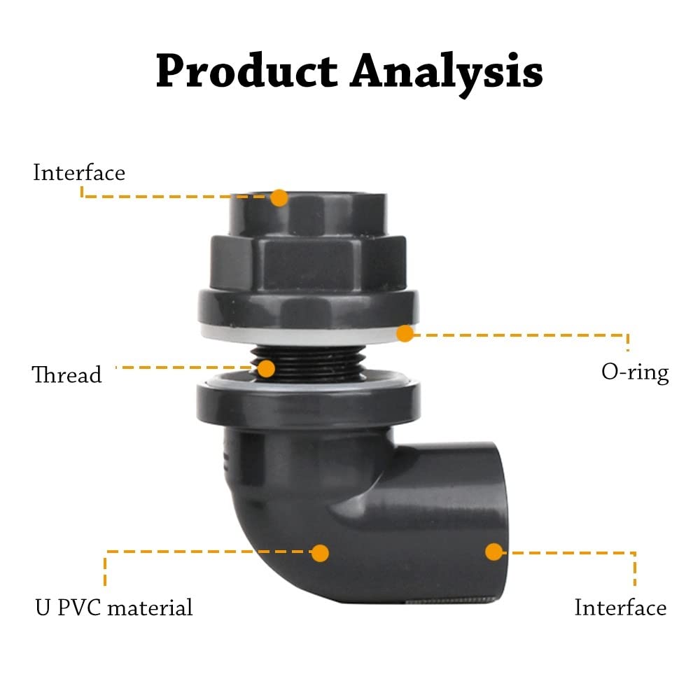 MiOYOOW Aquarium Elbow Pipe Joint, PVC Fish Tank Water Pipe Adapter Elbow Tubes Hose Connector Fish Tank Accessories - Image 4