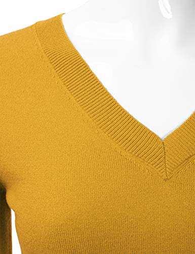 Image of EIMIN Women's Long Sleeve V-Neck Slim Fit Pullover Soft Knit Top Sweater (S-XL)
