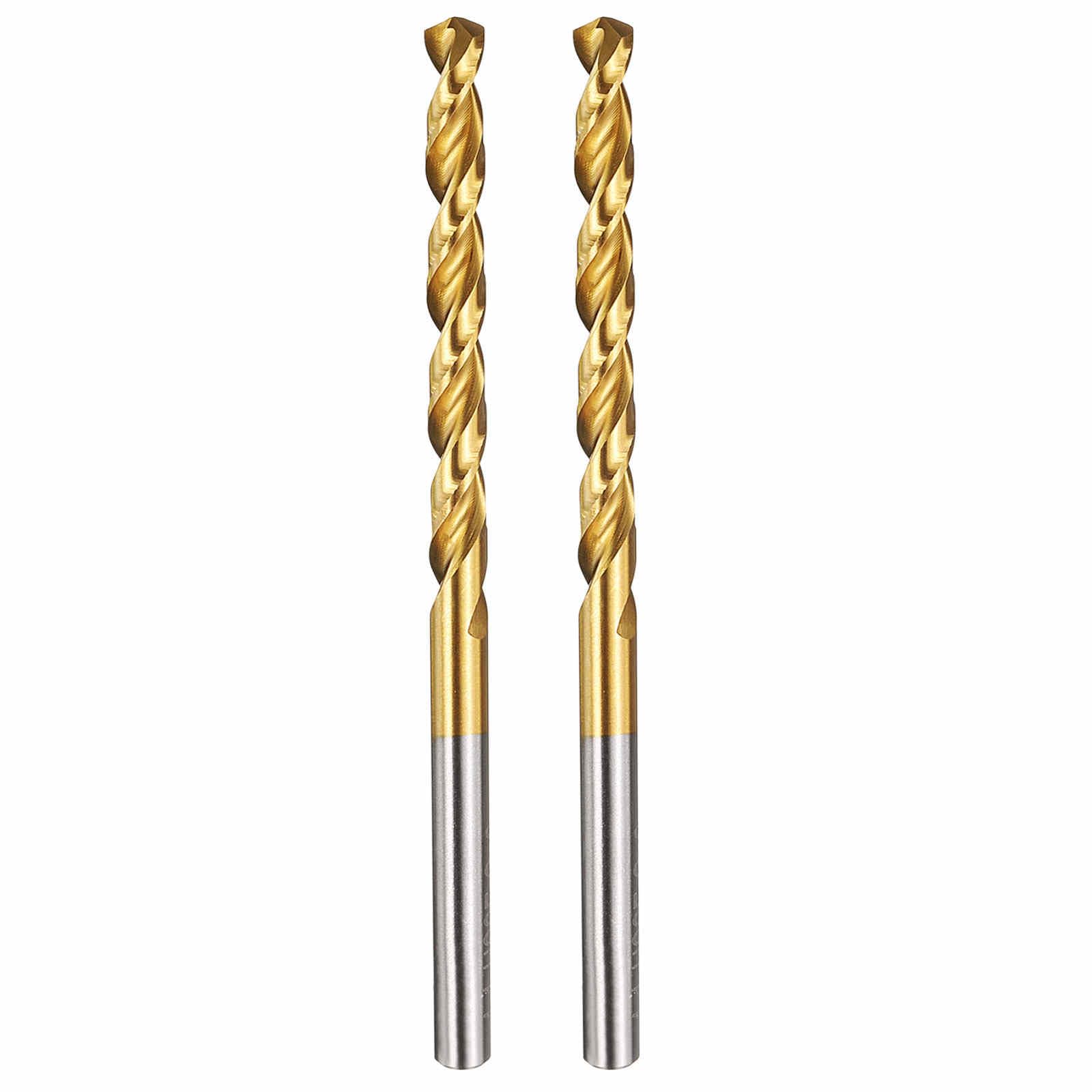Kozelo 2pcs Drill Bit - [4.6mm Diameter] M42 8% Cobalt HSS Cutting Tool for Machining Hard Metal Stainless Steel Woodworking Handicraft Use, 135° Cutting Angle TiN