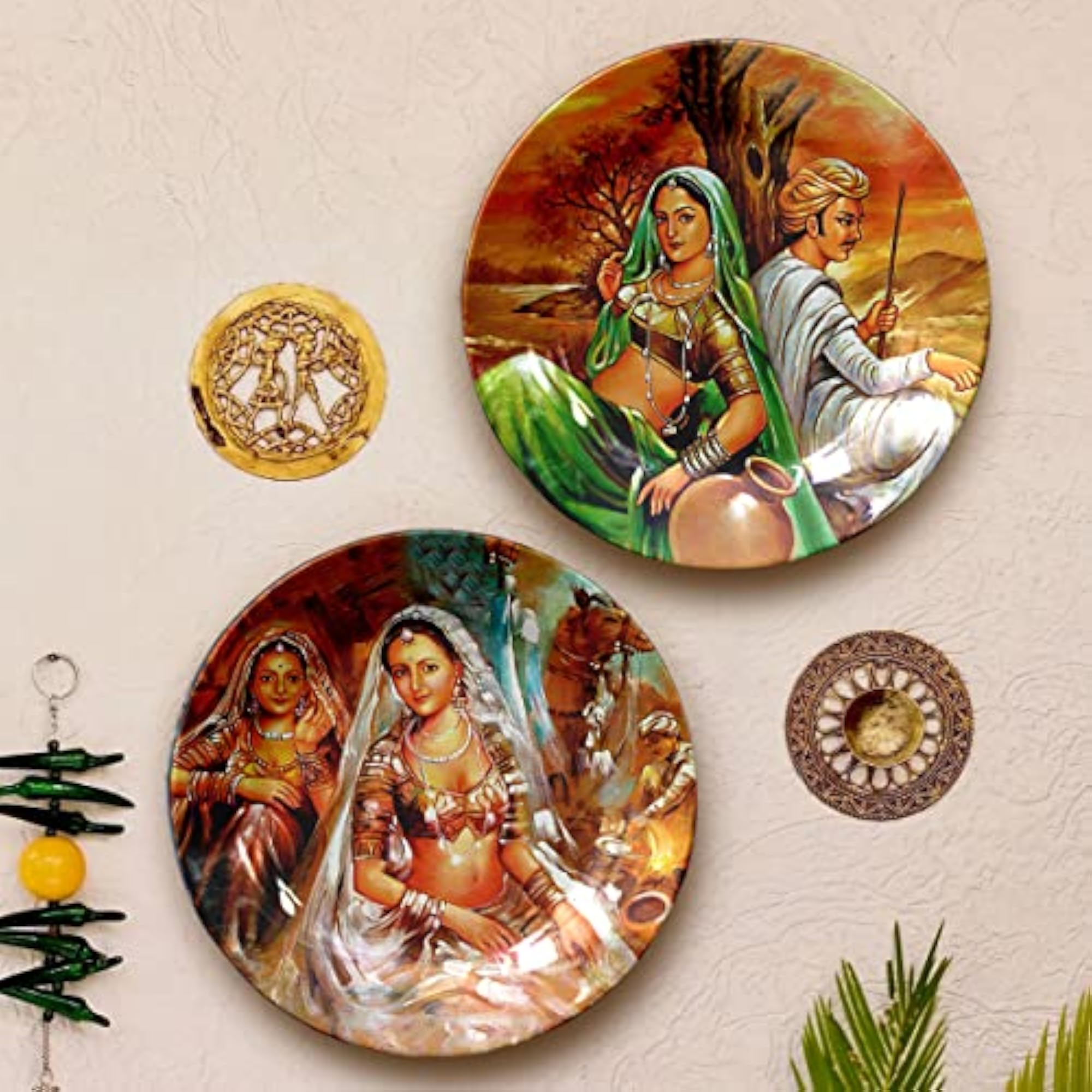 Indian Traditional Art Decorative Ceramic Wall Plates