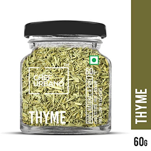 Image of Chef Urbano Thyme 50 g | 100% Natural | Premium Herbs and Spices | Flakes /Leaves | Glass Bottle (Pack of 2)