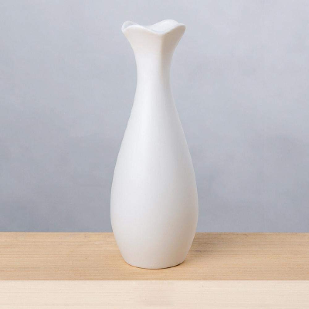 Classic White Ceramic Vase Chinese Arts and Crafts Decorative Contracted Porcelain Vase Creative Gift Wedding Decoration Vase (C 23.5x9cm)