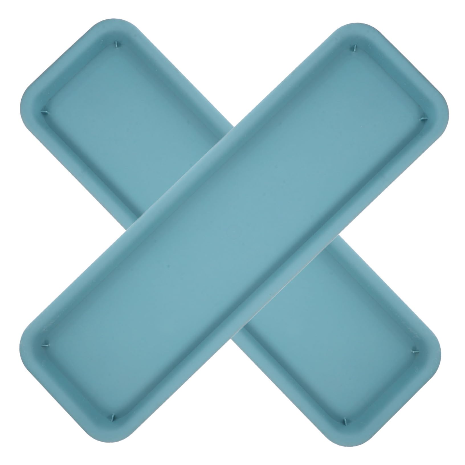 Blue Rectangular Flower Pot Drip Trays 2Pcs PP Thickened Saucers