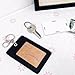 Boshiho Vertical Style Leather ID Card Badge Holder with Keychain Key Ring