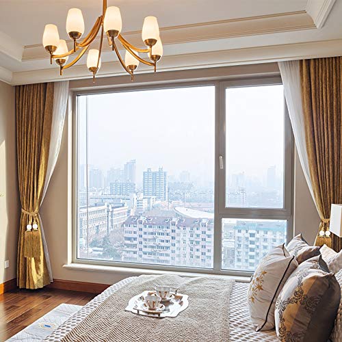 KISENG Decorative Curtain Tiebackss Ball Tassels Holdbacks for Home Office Windows Drapery Fasteners Braided Buckle Fringe Ropes, Set of 2 (Golden)