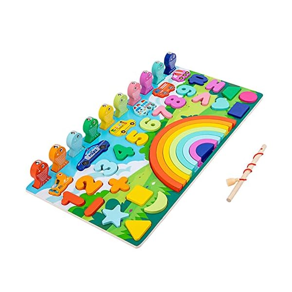 5-in-1 Montessori Wiskunde Pegging Spel Intelligentie Houten Puzzel Nummers Multifunctioneel Educatief Speelgoed Voor 2…