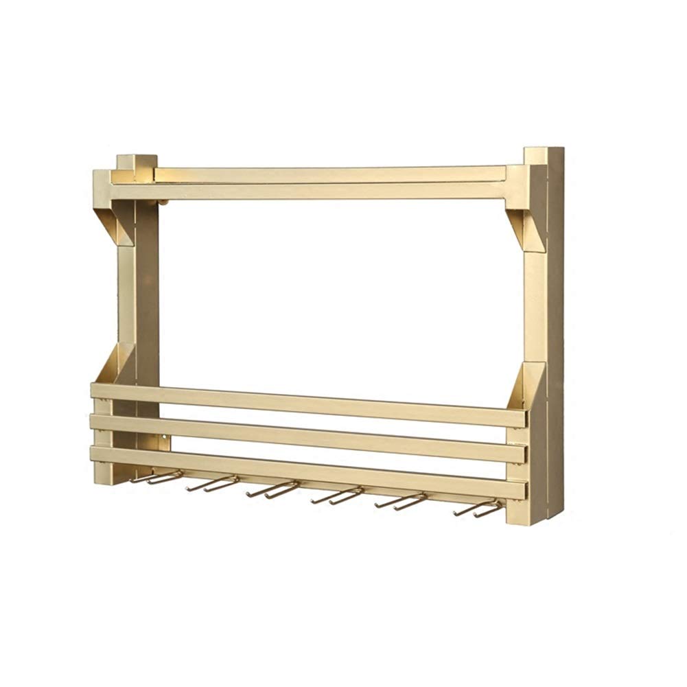 Casier à vin mural or 31,5 cm avec étagère de rangement pour accessoires de bar en verre