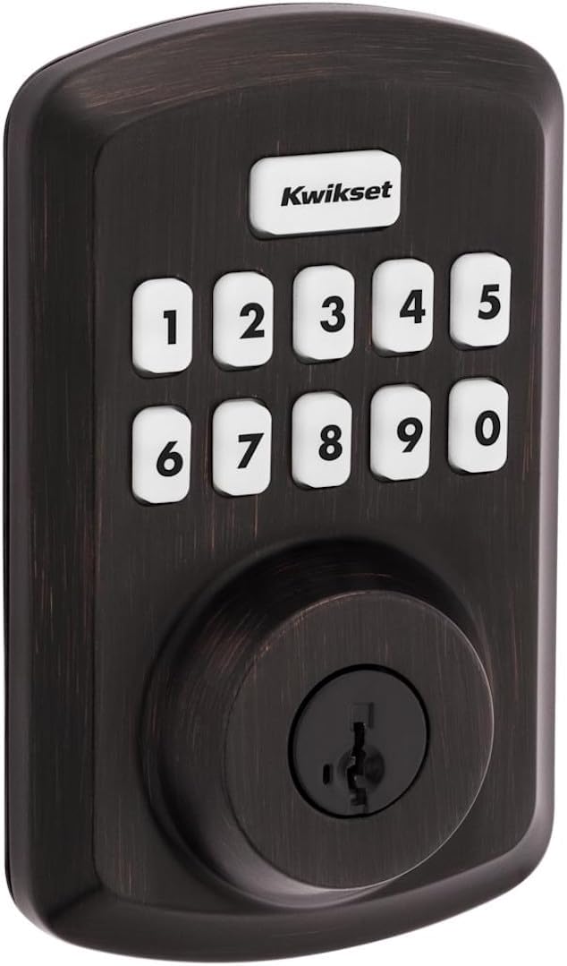 Kwikset 9250TRS-11PS Transitional Powerbolt 2 Electronic SmartCode Deadbolt SmartKey with RCAL Latch and RCS Strike Venetian Bronze Finish