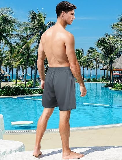 Mens Swim Trunks with Compression Liner 5 Inch Inseam Quick Dry2