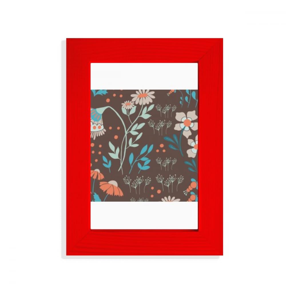 Cadre photo rouge motif floral marron Art déco un cadeau mémorable pour les passionnés de design
