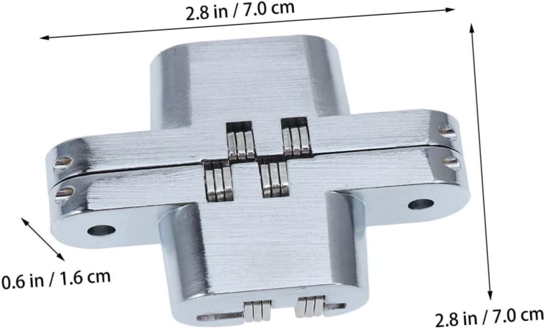 2pcs Cross Door Hinge 304 Stainless Steel Concealed for Folding Doors