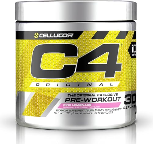 Proteínas, Original C4 Pre Workout Powder Pink Lemonade for Immune Support Sugar Free Preworkout Energy for Men & Women 150mg Caffeine + Beta Alanine + Creatine Energía...