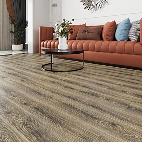 Stickyart Peel And Stick Floor Tile Wood Vinyl Flooring Rustic Oak Wood Flooring Planks 6"X36" Light Brown Self Adhesive Natural Wood Grain Vinyl Flooring For Bathroom Kitchen Waterproof 4-Piece #TOP4