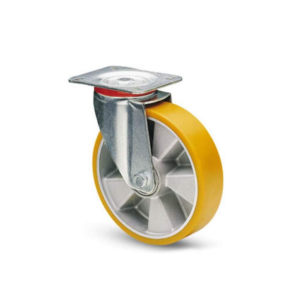 AVO 37 RUOTA ALLUMINIO CON RIVESTIMENTO IN POLIURETANO 200X50 SUPPORTO GIREVOLE