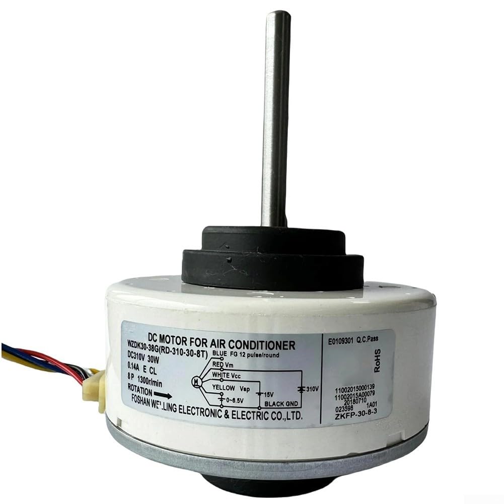 WZDK30-38G (RD-310-30-8T) Moteur à engrenages sans balais 30 W CC 310 V pour systèmes de climatisation inverseur, 1300 tr/min, régulation de la vitesse, arbre de 8 mm