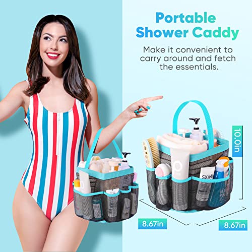 Image of EUDELE Mesh Shower Caddy Portable for College Dorm Room Essentials, Shower Caddy Dorm with 9-Pocket Large Capacity for Beach, Swimming, Gym, Camping, Travel essentials