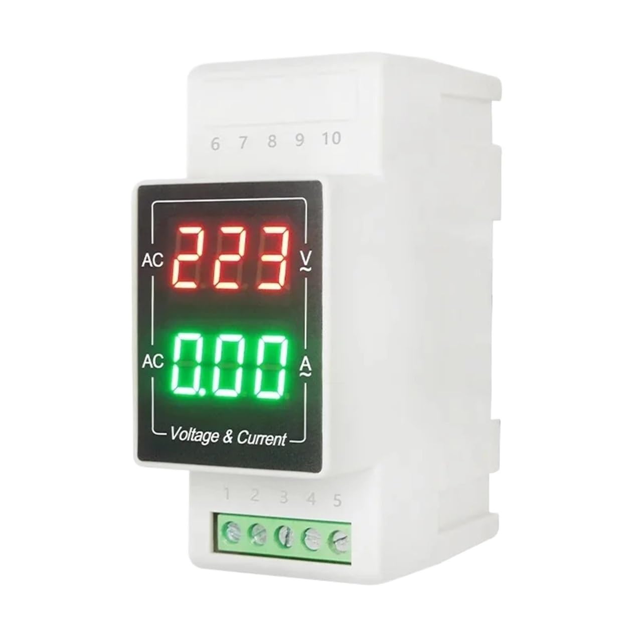 Din Rail Digital Display AC Current and Voltage Meter LED Digital Head AC380V Single-Phase 220V Dual Display