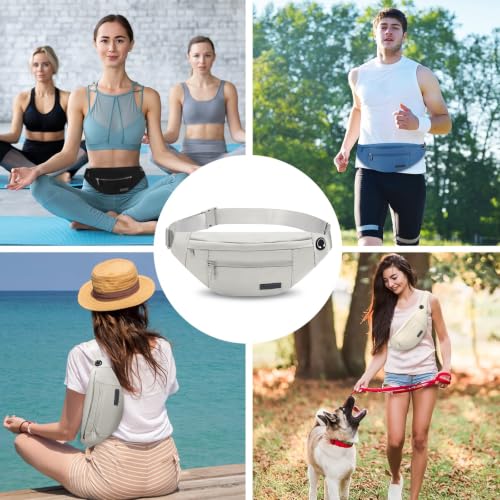 Image of Crossbody Fanny Pack Trendy Belt Bag for Women Men 4-Zipper Pockets Gifts for Enjoy Sports Yoga Festival Workout Running Casual Wallets Waist Pack Travel Bag Carrying All Phones