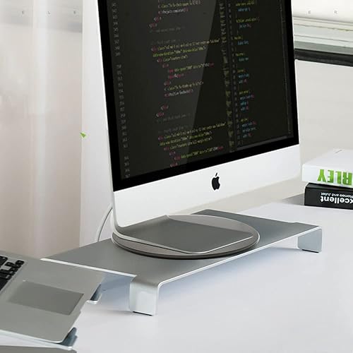 Miniatura 3 de Monitor de rotación de aluminio de 360  Base giratoria para monitor de pantalla de computadora Soporte giratorio de TV de pantalla plana para iMac