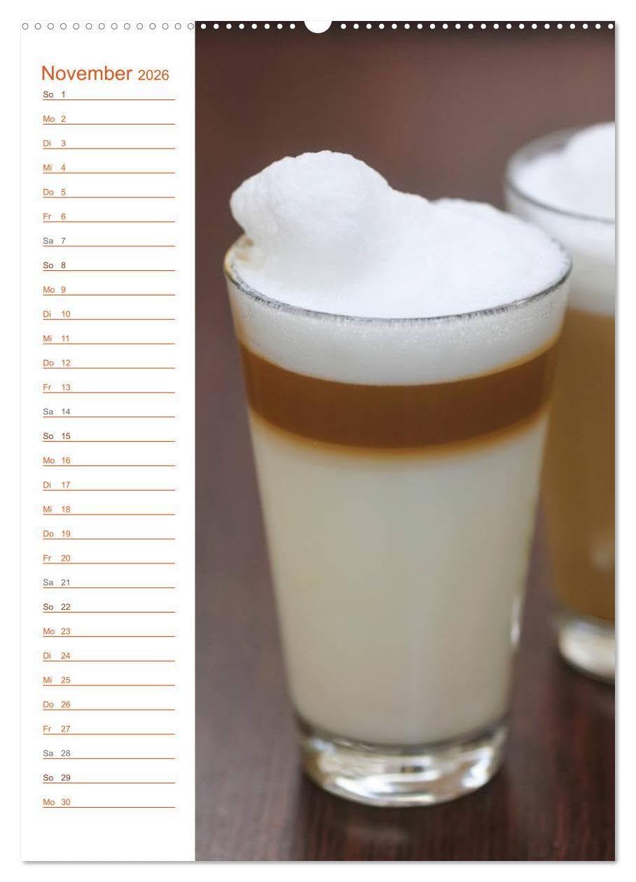 Köstliche Kaffeespezialitäten (hochwertiger Premium Wandkalender 2026 DIN A2 hoch), Kunstdruck in Hochglanz: Farbige Fotografien von Kaffeespezialitäten (CALVENDO Lifestyle)