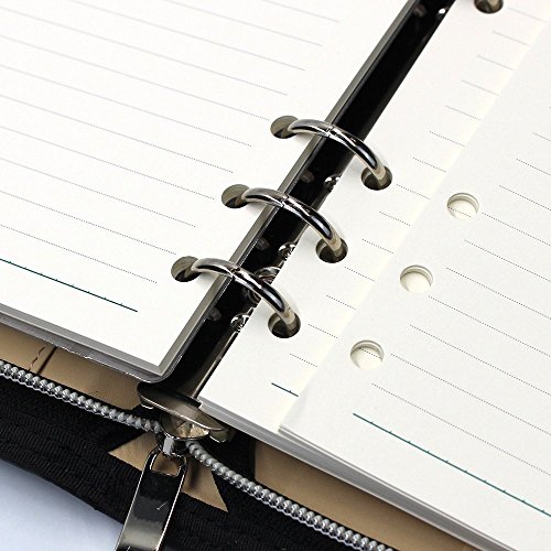 image for Chris-Wang 1Pk PU Woven Pattern Zipper Binder Business Zippered 6-Ring