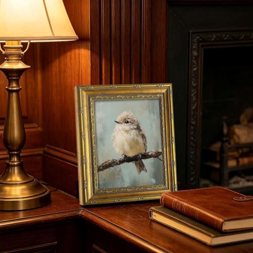 DR.RiftArt Vintage Bird Wall Art Cute Fluffy Bird on Branch Oil Painting by DR.RiftArt - Used condition - Image 4