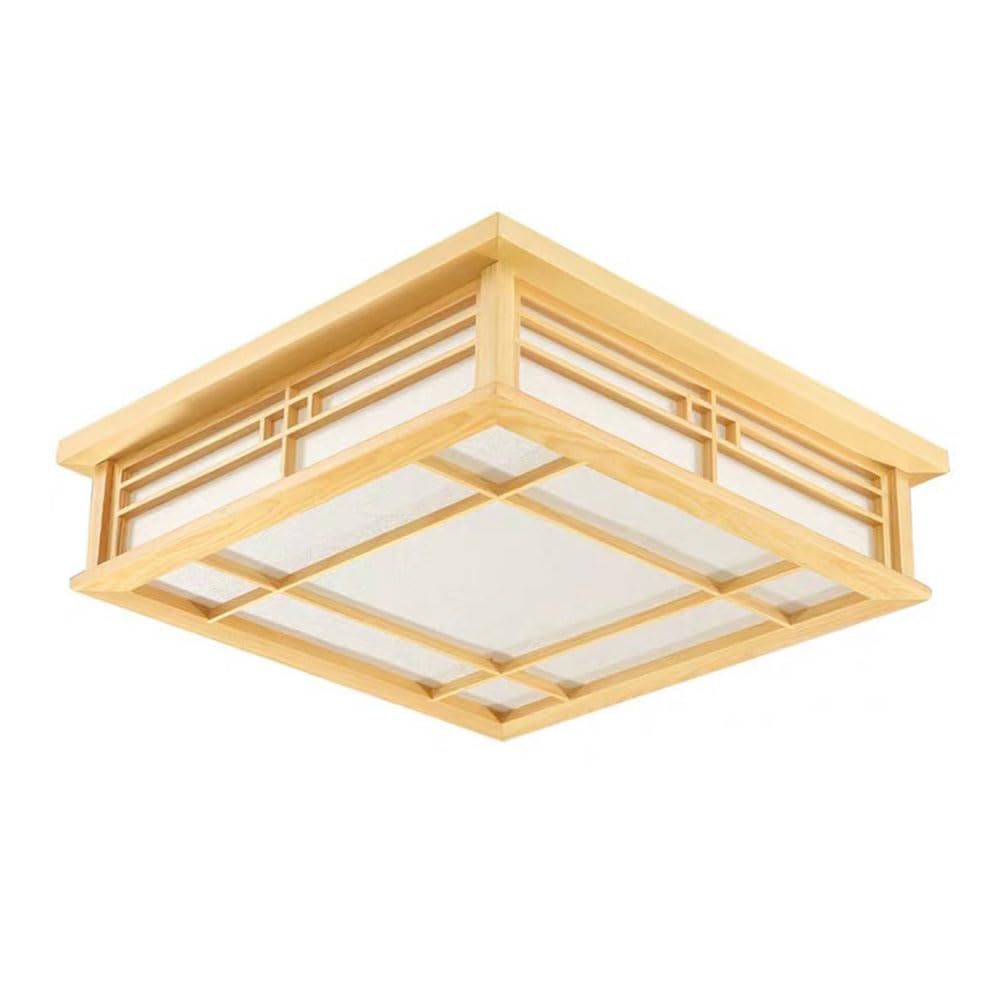 Plafonnier LED moderne en bois, le grand luminaire de plafond au design épuré