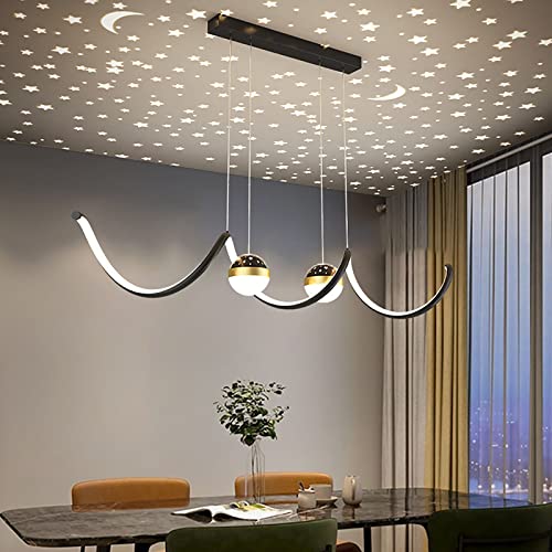 Lustre plafonnier étoiles et lunes pour cuisine moderne et salon