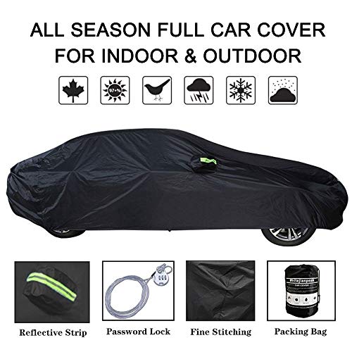 Image of Car Cover Compatible with Maserati Quattroporte Saloon (M156 2013-2021), All Weather Full Covers Car Tarp Waterproof Windproof Outdoor All Season Automobiles Cover with Storage Bag