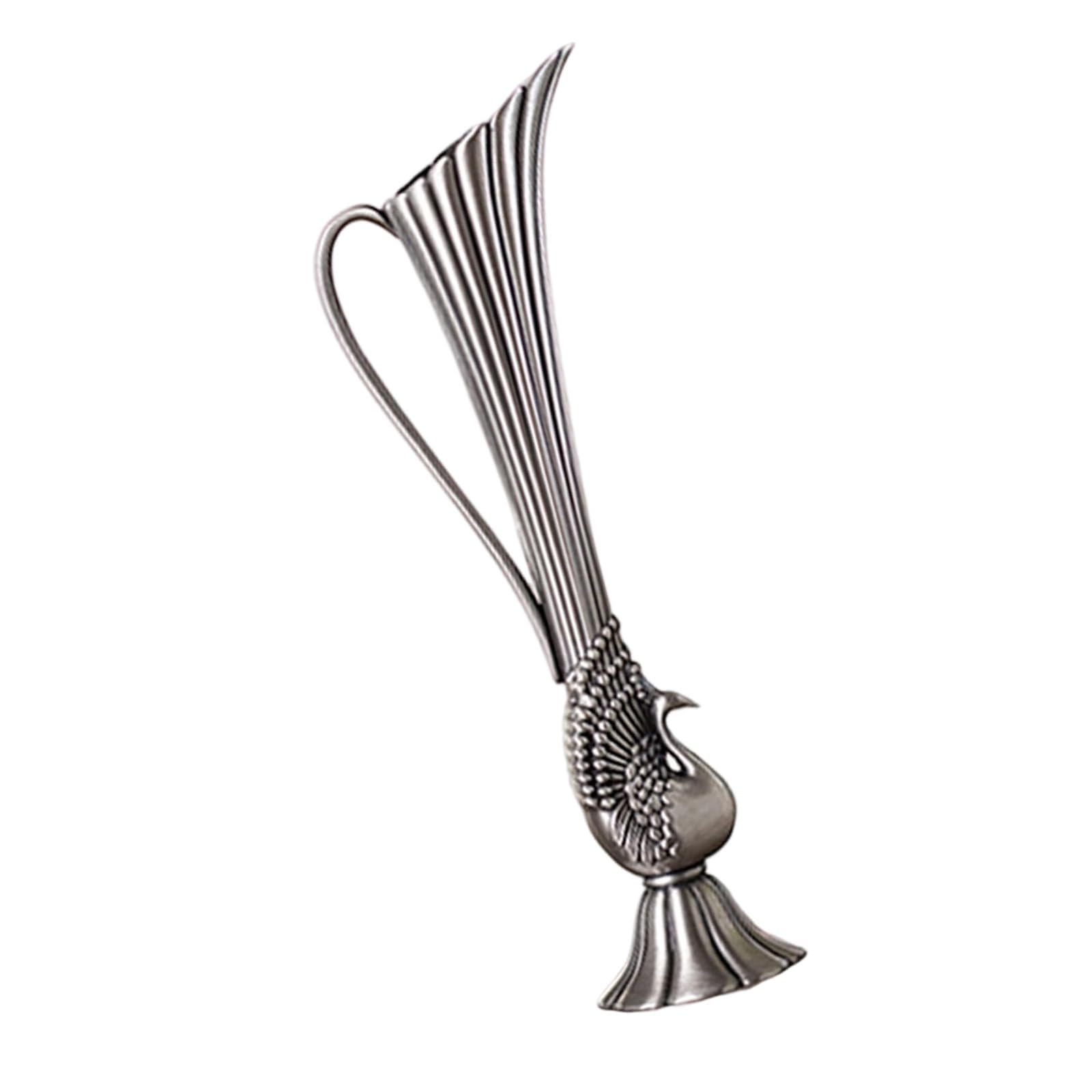 GTYLF Peacocks Carving Decorative Vases Cast Metal Flower Container with Intricate Carvings for Living Space Decors Vintage Peacocks Vases