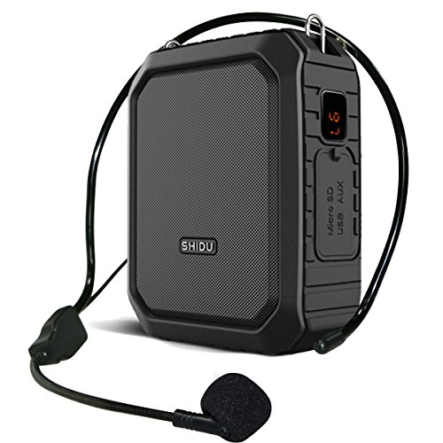 Amplificador de voz Bluetooth 5.0 Auriculares con micrófono con cable, altavoz amplificador de voz portátil impermeable de 18 W Multifuncional amplificador voz para profesores Aula exterior/Interior