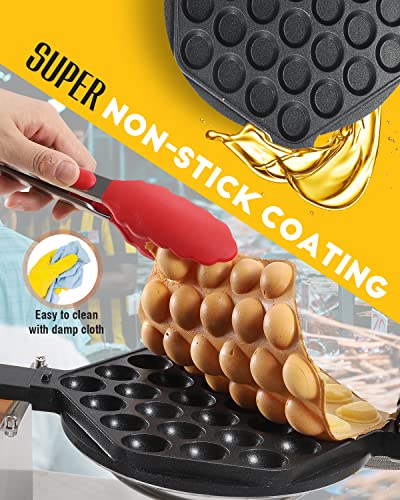 Hong Kong Eier Bubble Waffeleisen von Cgoldenwall丨180 ° Rotation Material Antihaft und Austauschbares Backform丨0-300℃ 1500W Elektrische Waffelmaschine 3-5Minuten Uniform Backen – Bild 5