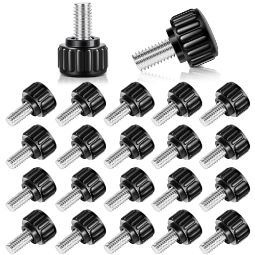 Vesslam 20 Pcs M4 x 10 mm Threaded Knurled Thumbscrew Monitor Screws Vesa Mount Screws Carbon Steel Clamping Knobs Grip Thumb Screw Mounting Thumb Screw