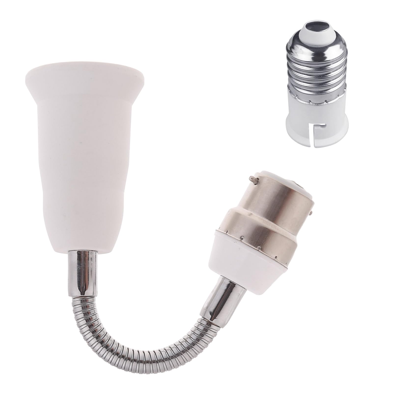 LSTTBO B22 to E27 Light Socket Extender Adapter Light Bulb Extension E27 Socket Extender Bendable Flexible Gooseneck Adjustable Bulb