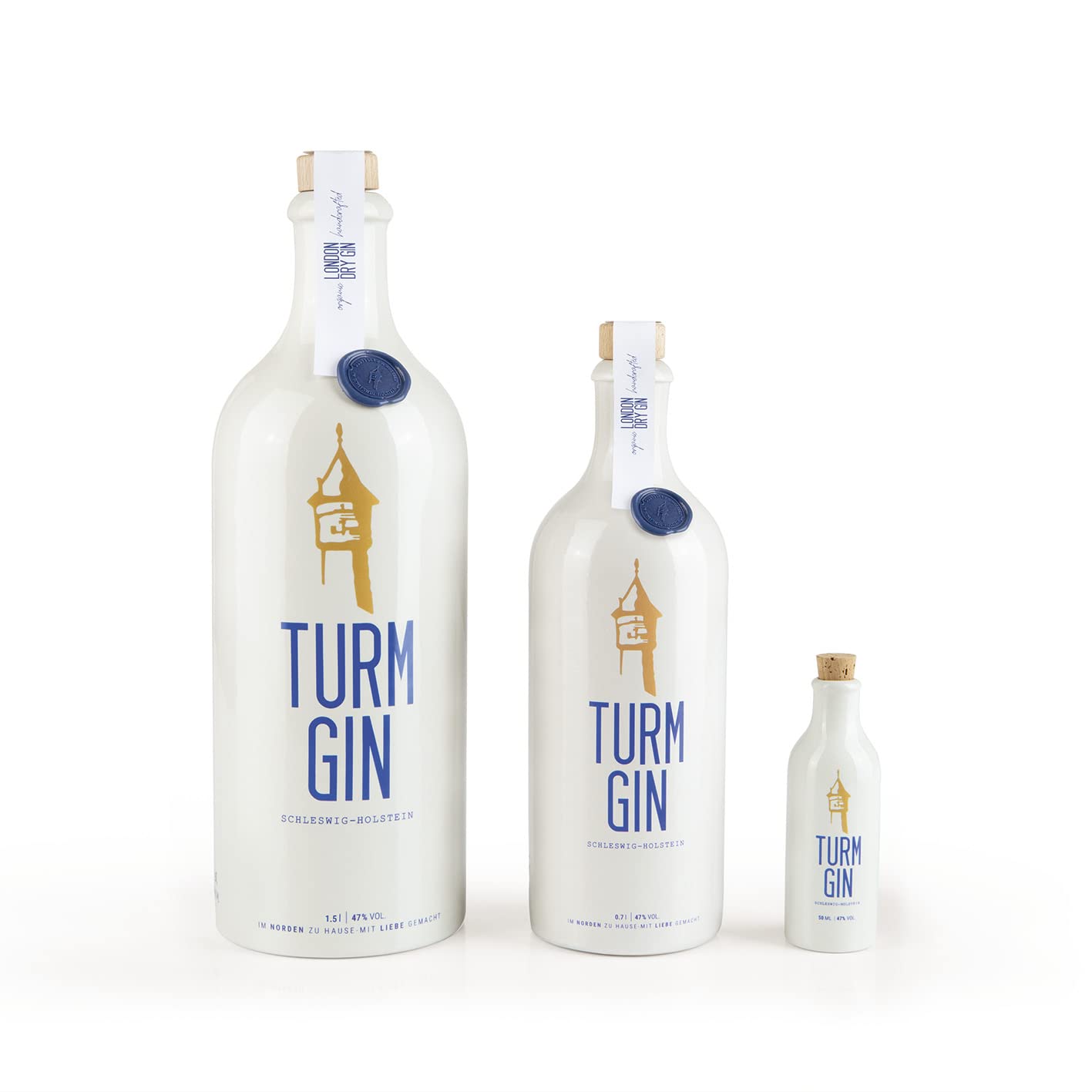 TURM GIN London Dry Gin Magnum-Flasche 1,5L - Echt nordisch, echt gut. | In exklusiver Holz-Geschenkbox | Premium Bio-Gin aus Deutschland 47% | Holsteiner Cox & 15 norddeutsche Botanicals [1,5 Liter]