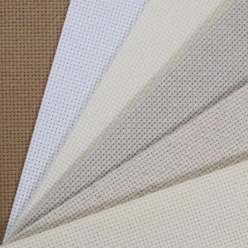 Image of KCS 6 pc of 12 inch x 18 inch (30cmx45cm) Counted Cotton Aida Cloth Cross Stitch Fabric (14CT-G)