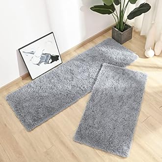 Chicrug Soft Area Rugs for Bedroom Living Room Plush Fluffy Rug 2x4 Feet, Shag Furry Area Rug Carpet Non Shedding for Nursery Children Kids Girls Room Home Decorative, Grey